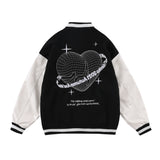 Valentine's Day Jacket Love Embroidered Baseball Uniform Coat for Men and Women