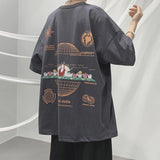 Men T-Shirts round Neck Printed Loose Half Sleeve