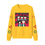Squid Game Costume Foreign Trade in Stock Squid Game Casual Fashion Men's Women's round Neck Long Sleeve Sweater Pullover