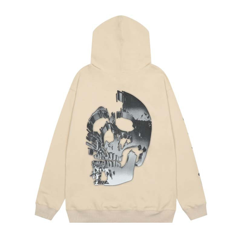 Revenge Hoodie Tech Skull Mask Printed Terry Hoodie