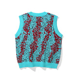 Men Sweater Vest Men's Loose V-neck Sleeveless Sweater Coat