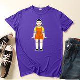 Squid Game Costume Wooden Game Printed Short-Sleeved T-shirt