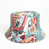 Bucket Hat Fishing Cap Cotton Print Fisherman Hat Female Sun-Proof Bucket Hat Fashion Sun Hat
