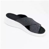 Women Open Toe Sandals Flats Summer Flat Peep Toe Cross Casual Shoes