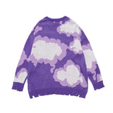 Men Sweater Men = Loose round Neck Sweater Irregular Hem Long Sleeve