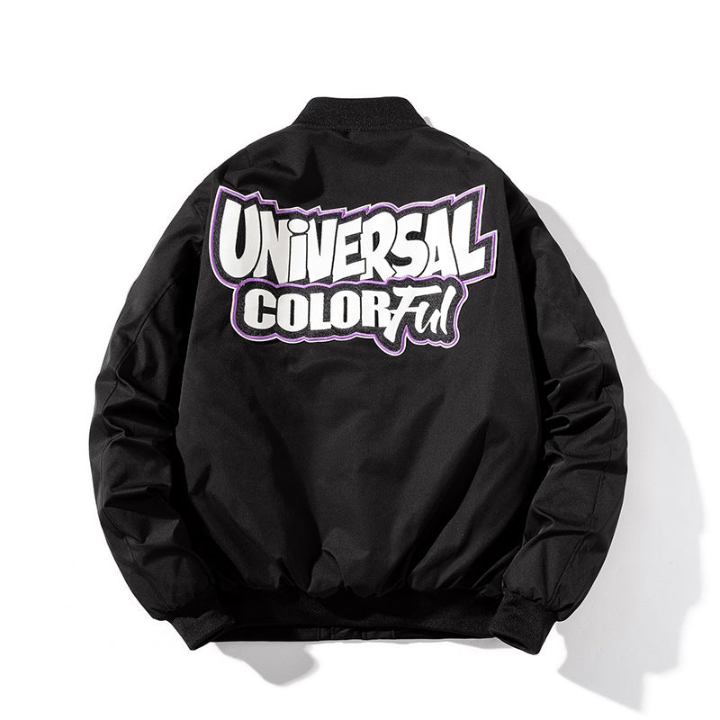 Varsity Jacket Embroidery Thickening Loose Baseball Uniform