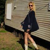 Beth Dutton Bohemian Summer Spring Midi Dress Embroidered Flower Shirt Dress