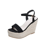 Platform Heels for Women Summer 2-Word Buckled Chunky Heel Platform Shoes