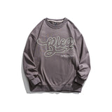 Crew Neck Sweatshirts for Men Men's Autumn Sweater Personalized Beaded Letter Embroidered Top Men's