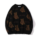 Men Sweater Cartoon Bear Full Printed Sweater Men's Sweater Pullover