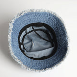 Denim Bucket Hat Fishing Cap Cotton Print Fisherman Hat Female Burr Fashion Sun Hat