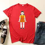 Squid Game Costume Wooden Game Printed Short-Sleeved T-shirt