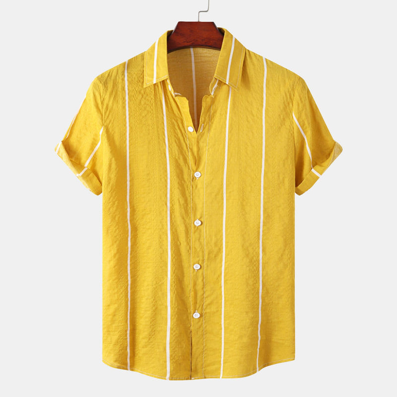 Camp Collar Shirt Short Sleeve Shirt Printed Slim Fit