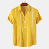 Camp Collar Shirt Short Sleeve Shirt Printed Slim Fit