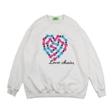 Man Fall Outfits Retro Hip Hop Couple Sweater Men's and Women's Heart Print Loose Leisure Sports Coat