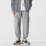 Man Fall Outfis Autumn Solid Color Simple Multi-Pocket Workwear Sweatpants Men Loose Casual Jogger Pants