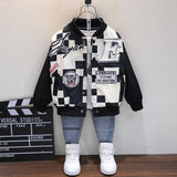Toddler Boys Jackets Boys' Coat Handsome Baseball Uniform Spring And Autumn