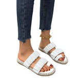 Women Open Toe Sandals Flats Plus Size Women's Sandals Toe Covering Flat
