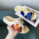 Mens Slide Men'S Sandals Slippers Graffiti Sandals Beach Shoes Sesame Street