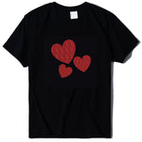 Valentine's Day T Shirt Large Size T-shirt Short Sleeve Red Heart Printing Summer