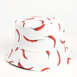 Bucket Hat Fishing Cap Cotton Print Fisherman Hat Printed Cartoon Fashion Men and Women Outdoor Sun Hat