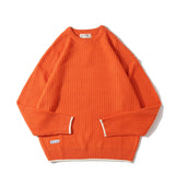 Man Fall Pure Color Simple Casual Round Neck Sweater Sweater