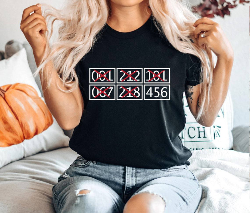 Squid Game Costume 456 Printed Short Sleeve Pullover round Neck T-shirt