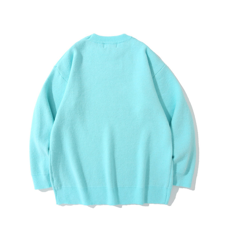 Men Sweater Cartoon Bear T-shirt Knitwear Men Loose Pullover