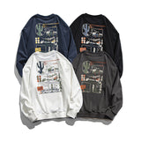 Crew Neck Sweatshirts for Men Men's Clothing Autumn Printing round Neck False Two Pieces Sweater for Men