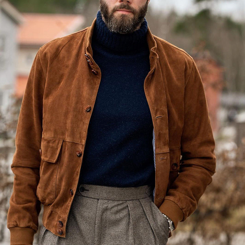 Men Winter Coats Man Fall Outfits Coat Men's Autumn All-Matching Solid Color Casual Outdoor Men's