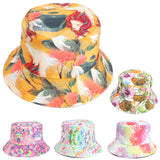 Bucket Hat Fishing Cap Cotton Print Fisherman Hat Printed Colorful Flower Fashion Sun Hat