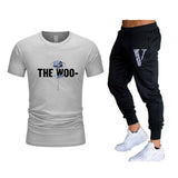 Vlone T Shirts & Pants 2 Piece Set Summer Men'S Short Sleeve T-Shirt Loose Leisure Sports