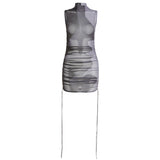 Music Festivals Rave Outfits Dress Women's Spring Clothing round Neck Sexy Printed Fashion Dress