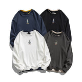 Crew Neck Sweatshirts for Men Men's Clothing Autumn Printing round Neck False Two Pieces Sweater for Men