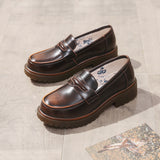 Mary Jane Shoes Summer Beef Tendon Retro Loafers