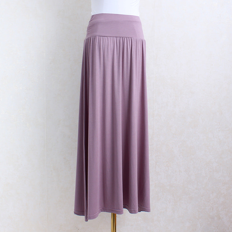 MIDI Mauve Skirt Women's Summer Slim Bottoming Skirt Long Skirt