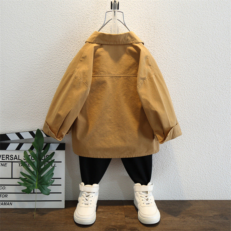 Toddler Boys Sweater Boys' Shirt Shirt Coat Spring and Autumn