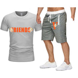 Vlone T Shirts & Shorts 2 Piece Set Summer Trendy Shorts Men'S Casual