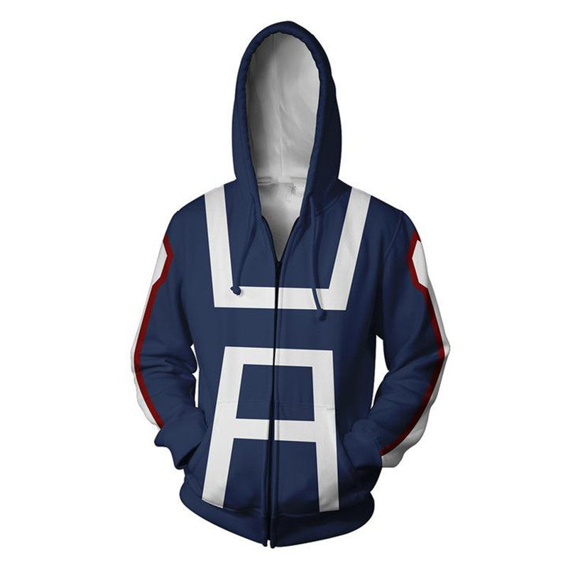 Anime Hoddies My Hero Academia Series 3D Sweater Printed Pullover Zipper Hooded Sweatshirt