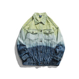 Man Fall Outfis Hip Hop Color Block Denim Top Loose Leisure Workwear Jacket