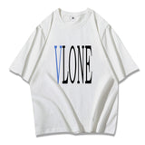 Vlone T Shirts Summer Men'S Printed Casual Short Sleeve