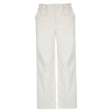 Julia Fox Low Rise Jeans Women's Lightweight Breathable Sports Woven Pants Street Hipster Low Waist Wide-Leg Casual Pants