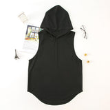 Moisture Wicking Tank Top Loose Waistcoat Hooded Fitness