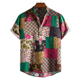 Camp Collar Shirt Loose Plaid Lapel Shirt