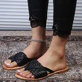 Women Open Toe Sandals Flats Summer Flip-Flops Flat Casual Large Size Beach Sandals