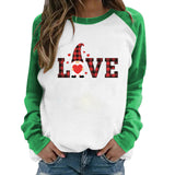 Valentine's Day T Shirt Valentine's Day Long Sleeve Women's Long Sleeve Printed Raglan