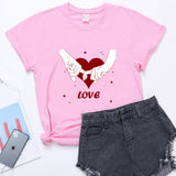 Valentine 'S Day T Shirt T-shirt Short Sleeve Love Printed Summer