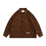 Man Fall Outfis Vintage Corduroy Casual Jacket Autumn Street BF Style Couple Turn-down Collar Coat Men