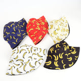 Bucket Hat Fishing Cap Cotton Print Fisherman Hat Fruit Banana Stamp Summer Leisure Sun Hat