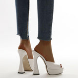 Platform Heels for Women Summer Chunky Heel Non-Slip Peep Toe Shoes